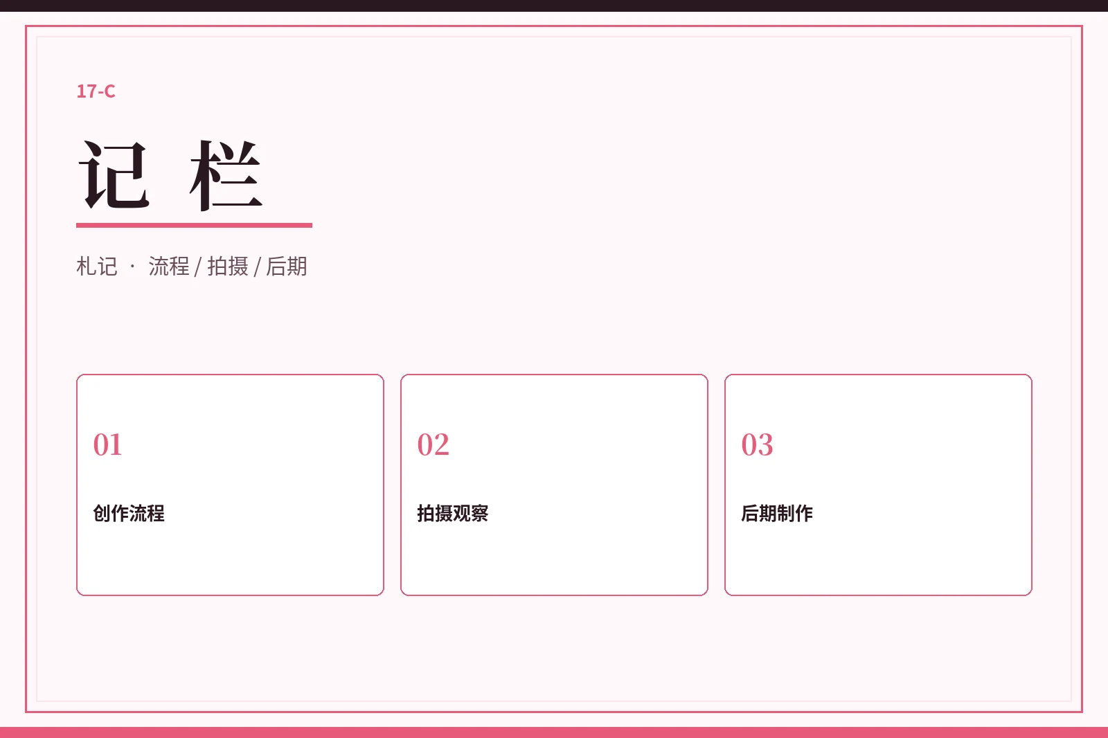 17C记栏制作手记
